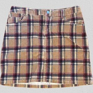 dELiA*s Vintage Y2k Grunge Plaid Corduroy Mini Skirt Small/Medium